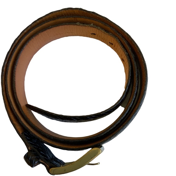 Martin Dingman Black Belt 40 Hand Made in America Basket Grain Italian Calfskin - Picture 3 of 11